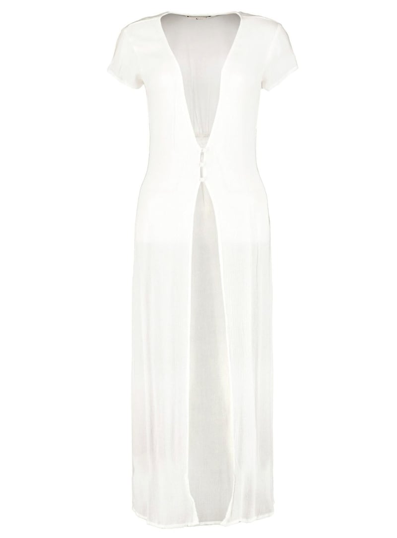 Tu at Sainsbury&#39;s White 3 Button Beach Dress, currently reduced to &pound;12 from &pound;16 