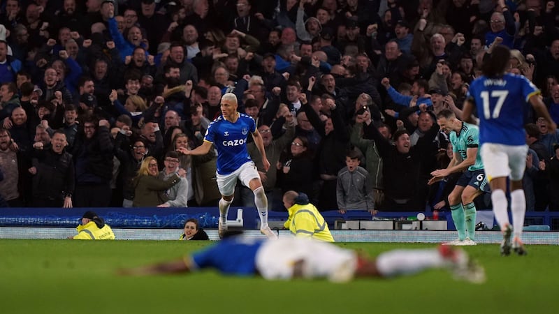 Everton's Richarlison celebrates scoring his side's equaliser at Goodison Park<br />Picture by PA&nbsp;