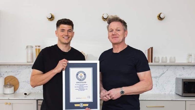 TikTok star Nick DiGiovanni broke his eighth world record with Gordon Ramsay for the world’s largest beef wellington (Nicole Wilson/Guinness World Records)