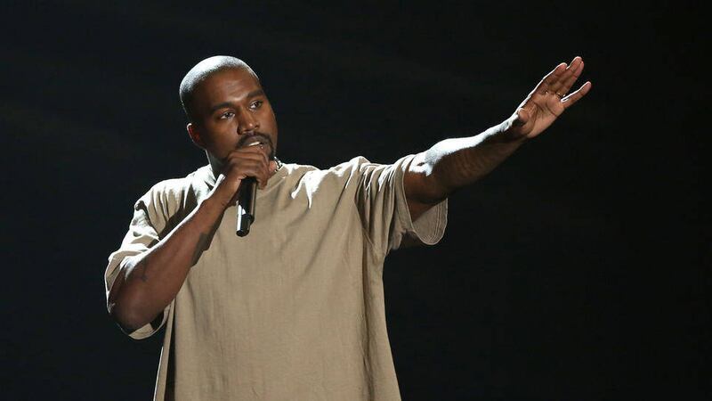 Kanye West accepts the video vanguard award at the MTV VMAs in Los Angeles Picture by: Matt Sayles/Invision/AP 