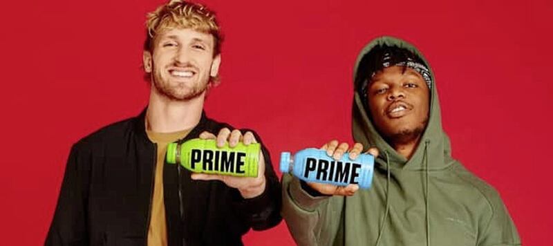 Prime is promoted by YouTubers Logan Paul and KSI 