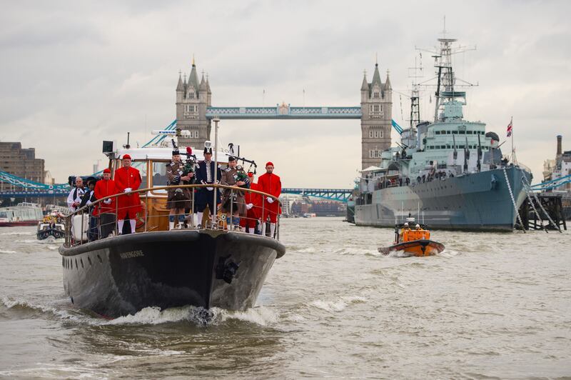 The Havengore retraced its journey along the Thames in 2015 to mark the 50th anniversary of Churchill’s funeral