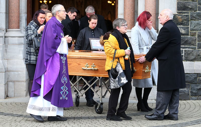 The funeral of polish identical twins Waldemar and Krzysztop Kropidlowski (62) who died within hours of each other after getting a cancer diagnosis on same day. Picture Mal McCann&nbsp;