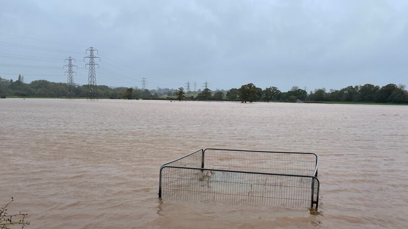 Flood water covers a field after the River Clyde overflowed in Clyst Saint Mary, near Exeter, in November
