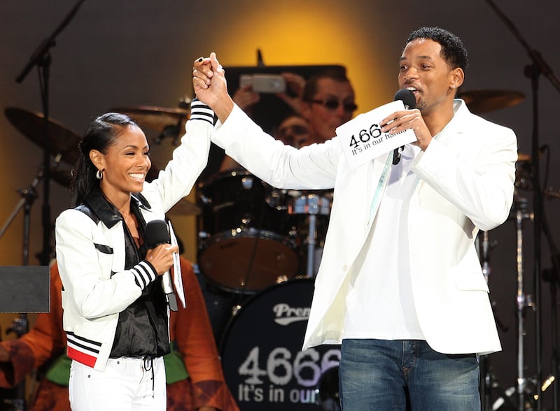 Will Smith and wife Jada Pinkett Smith on stage together