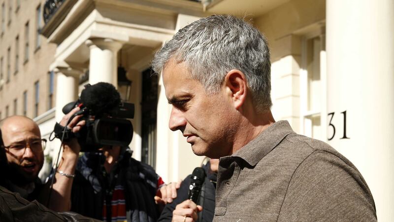 Jose Mourinho speaks to the press as he leaves his house in central London on Tuesday<br />Picture by PA&nbsp;