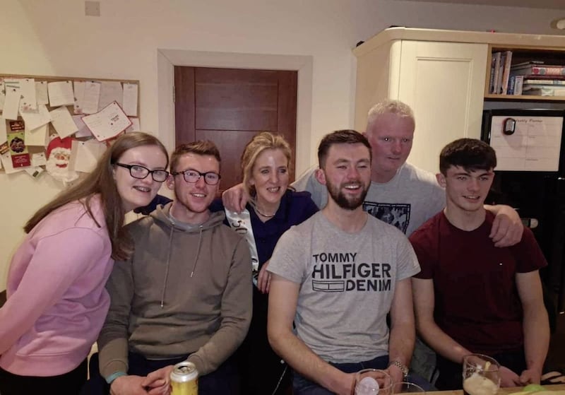 James Grant, right, with his mum and dad John and Helene, sister Emma and brothers Aaron and Michael 