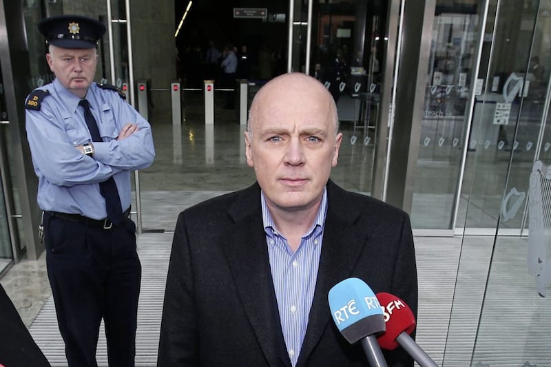 Former Anglo Irish Bank chief executive David Drumm following an earlier hearing at Dublin District Court. Picture by Brian Lawless, Press Association 