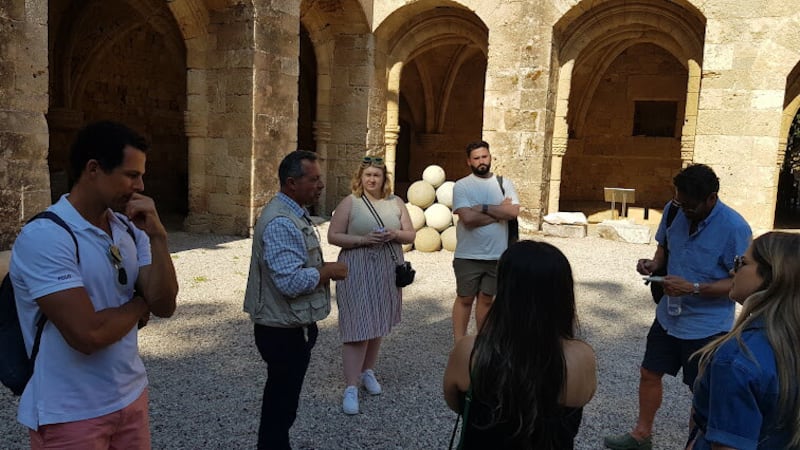 Taking a guided tour of Rhodes old town