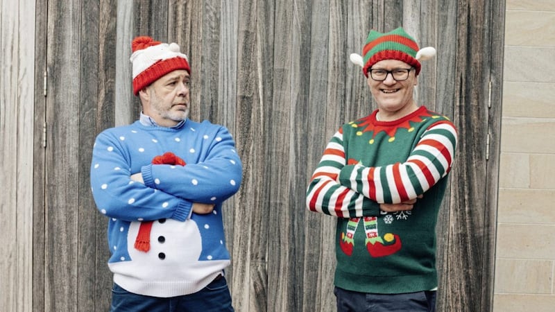 Alan McKee (51) and Conor Grimes (52) whose Christmas show at the Lyric is The Nativity: What the Donkey Heard. Visit lyrictheatre.co.uk for details 