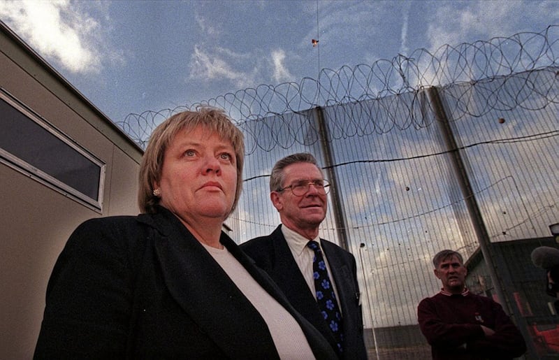 The late Mo Mowlam with then Maze governor Martin Mogg after she met loyalist and republican prisoners in the run-up to the 1998 agreement Picture: Pacemaker 