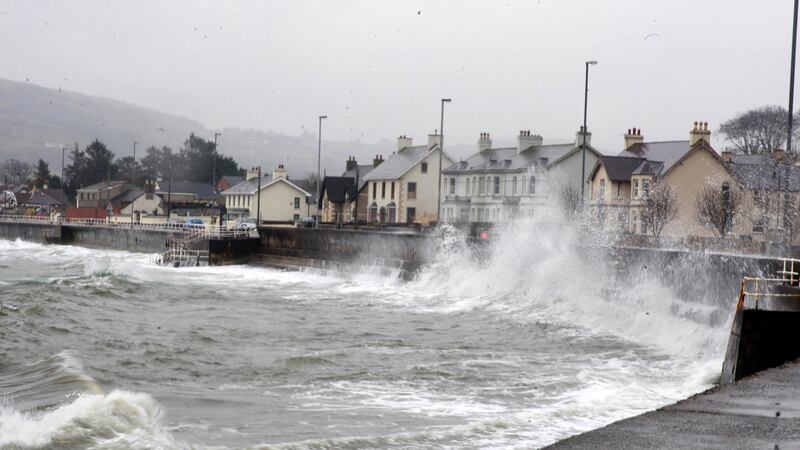 A storm in Carnlough, Co Antrim. Storm Hector has been forecast to hit the north. Picture by Bill Smyth