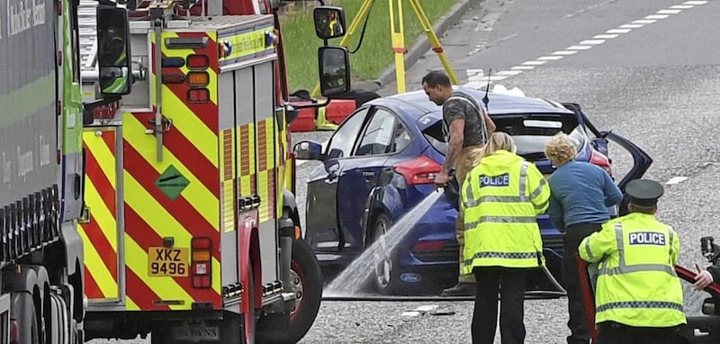 A man died in the collision near the Outlet Centre at Banbridge. Picture by Justin Kernoghan/ Photopress 