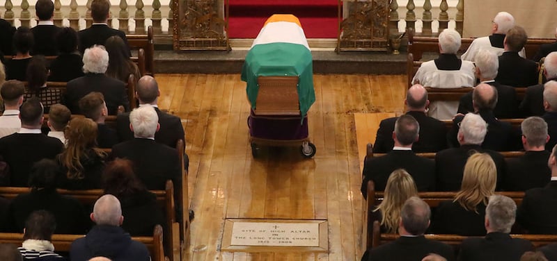 The funeral of former deputy first minister and ex-IRA commander Martin McGuinness took place at St Columba's Church Long Tower, in Derry&nbsp;