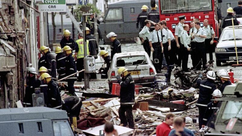 The aftermath of the 1998 bomb in Market Street, Omagh. Picture by Paul McErlane, Press Association 