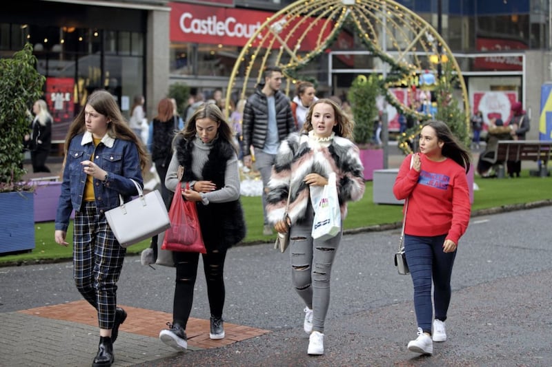 Wed 26 Dec 2018: Shoppers out at the Boxing Day sales in Belfast. Picture by Cliff Donaldson. 