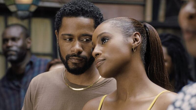 Lakeith Stanfield as Michael Block and Issa Rae as Mae Morton in The Photograph 