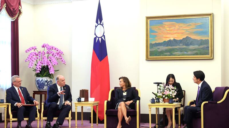 Taiwan’s president-elect and vice president Lai Ching-te meets US officials in Taipei (Taiwan Presidential Office via AP)