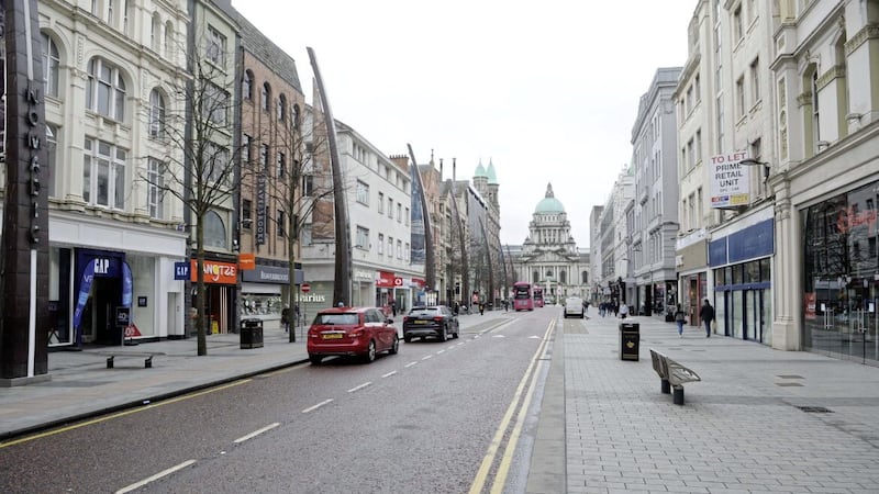 Shopper numbers in Belfast city centre, like other retail destinations across the north, continued to decline last month, new figures show. Picture: Mark Marlow 