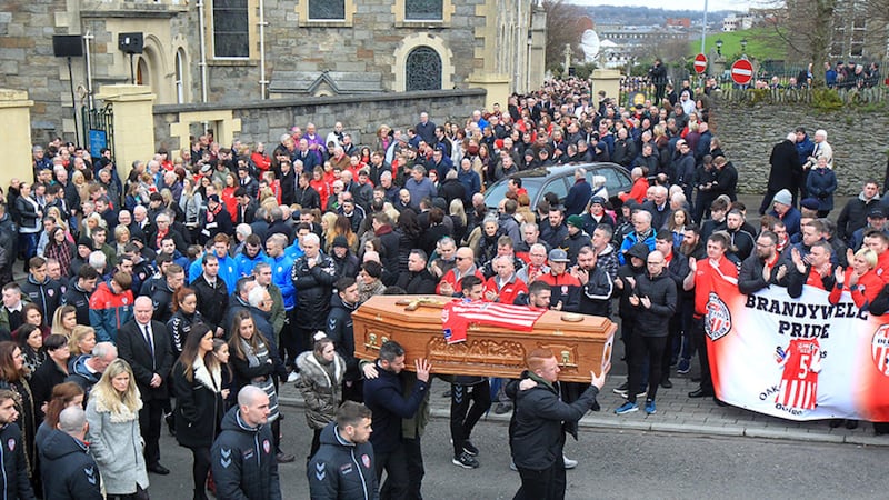 &nbsp;The funeral cortege of Derry City FC captain Ryan McBride who died at home, age 27