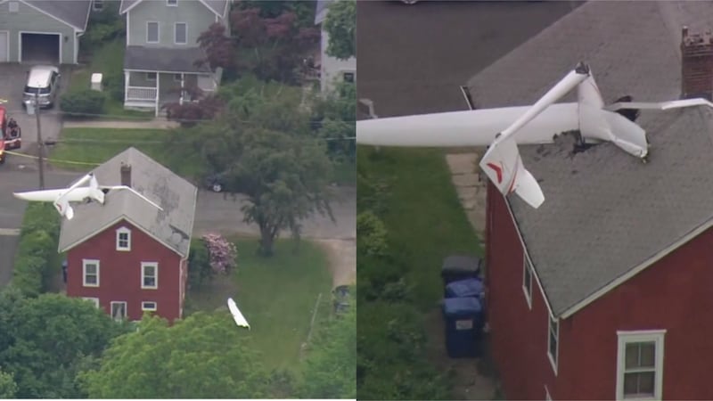 The pilot of the plane suffered minor injuries, and nobody in the house was hurt.