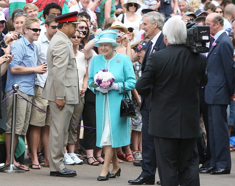 Queen Elizabeth II meets tennis fans at Wimbledon 2010
