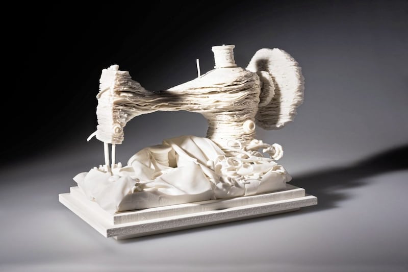 A Parian porcelain sewing machine created by Anne Butler and inspired by her grandmother 