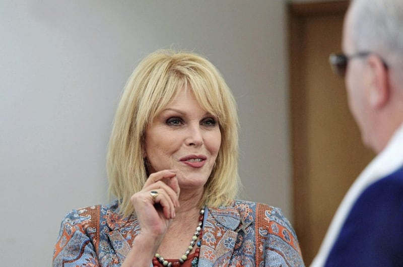 Joanna Lumley speaking with the Irish News during her visit to Derry for the Children in Crossfire conference. Picture Margaret McLaughlin 12-9-17. 