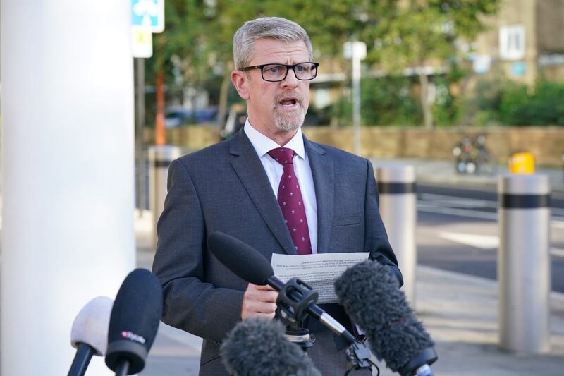 The Independent Office for Police Conduct (IOPC) director Steve Noonan speaks to the media outside Palestra House, central London. 