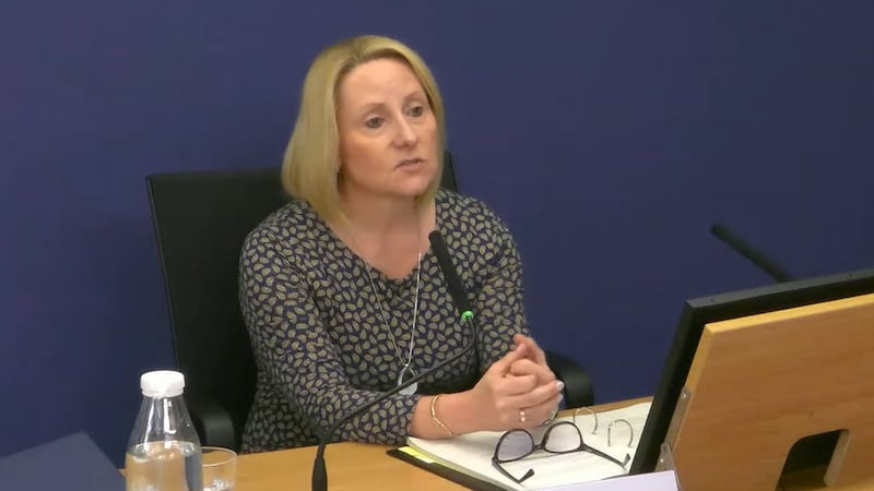 Angela van den Bogerd, former people services director and head of partnerships at Post Office Ltd, giving evidence to Post Office Horizon IT inquiry