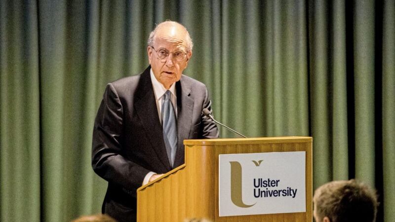 Senator George Mitchell was in Belfast last week to speak at a conference on ending sectarianism and to receive an honorary award from the Co3 organisation in recognition of the leadership role he has played in peace-building in the north 