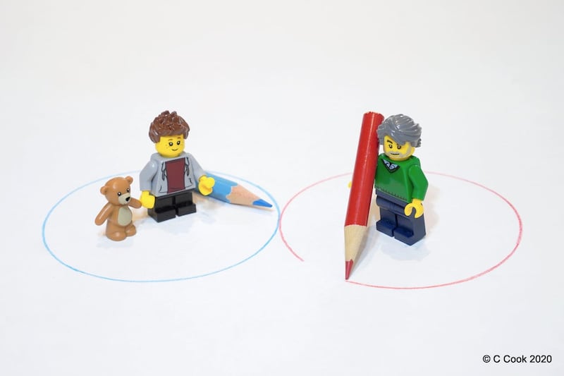 Undated handout photo issued by Catherine Cook of Lego creations, she is using Lego to teach her children about social distancing during the coronavirus pandemic