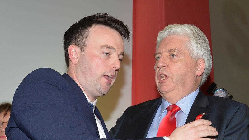 Party leader Colum Eastwood with former SDLP leader Alasdair McDonnell.Photo Colm Lenaghan/Pacemaker Press