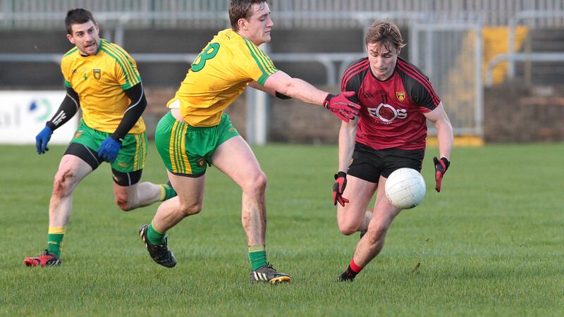 Caolan Mooney in action for Down against Donegal during the Dr McKenna Cup<br />Picture by Margaret McLaughlin &nbsp;