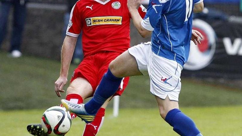 Cliftonville midfielder Ryan Catney returns to the squad for tonight&#39;s Europa League clash in Cyprus but captain Jason McGuinness missed out. Photo: Alan Weir/Pacemaker Press 