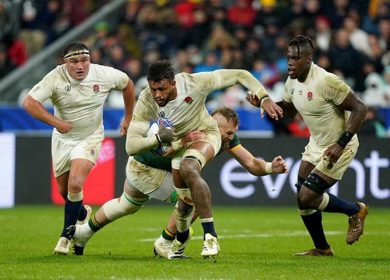 Courtney Lawes in action against South Africa