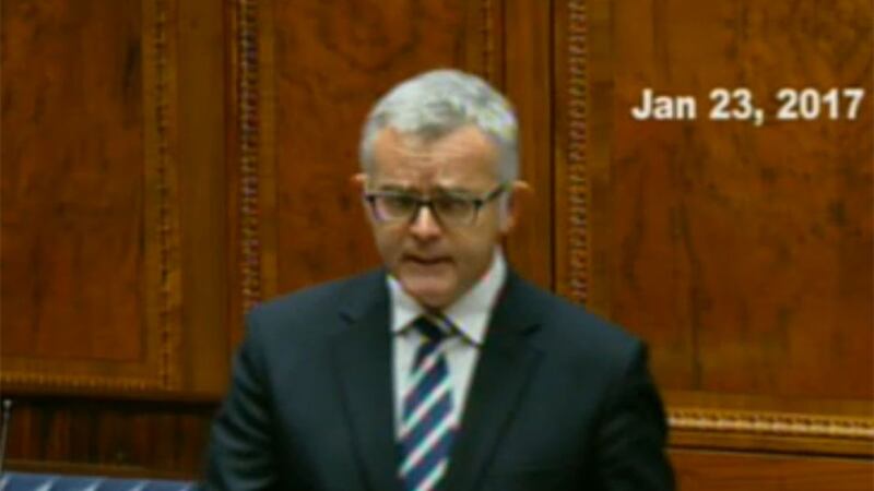 Jonathan Bell in the Assembly this afternoon&nbsp;