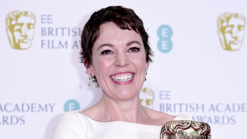 The Favourite star Olivia Colman with her Bafta 