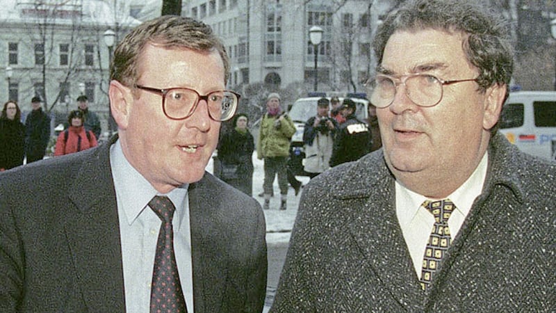 John Hume and David Trimble were jointly awarded the Nobel peace prize in Oslo in 1998. Picture by Jon Eeg 