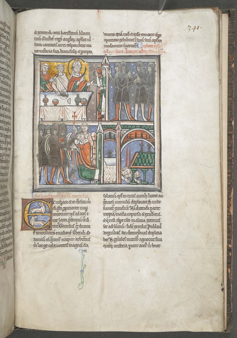Collection of St Thomas Becket’s letters including the earliest depiction of Becket’s martyrdom 