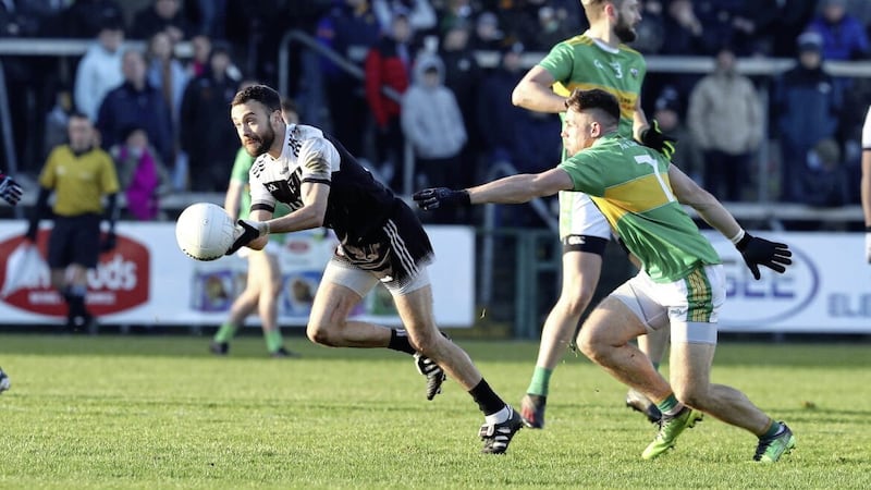 Kilcoo&#39;s Conor Laverty will want plenty of Magpie colleagues with him as new Down manager. Pic Philip Walsh 