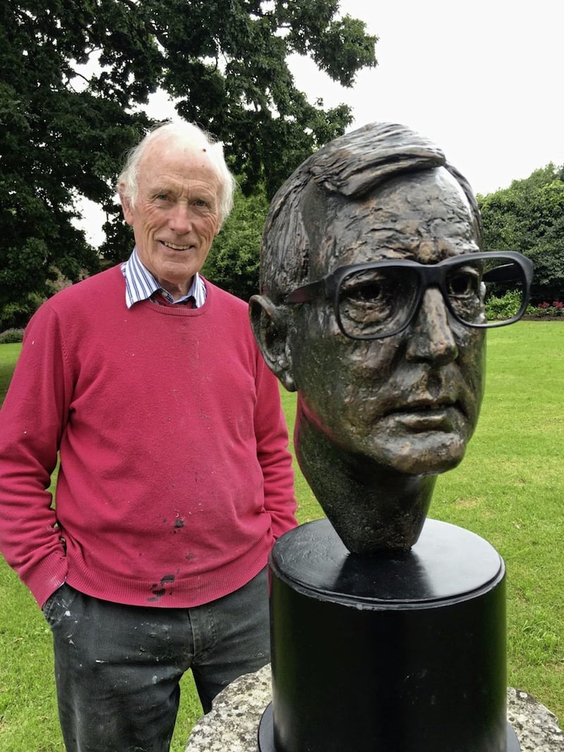 John with his bust of David Trimble 