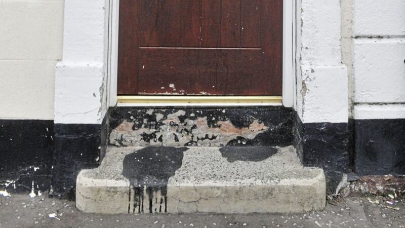 A pig&#39;s head was left on the step of an Islamic centre at Greenwell Street in Newtownards. Picture by Alan Lewis, Photopress 