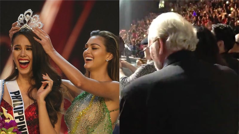 An audience member caught Catriona Gray’s mother and father on camera.
