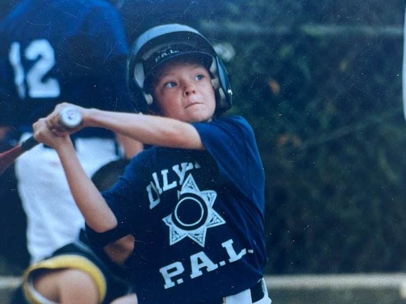 A young Conor McCarthy playing baseball in the Daly City Police Athletic League in San Francisco.