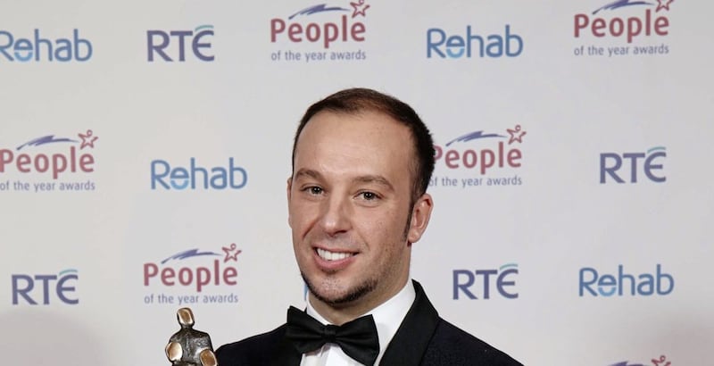 Davitt Walsh pictured with his 2016 People of the Year Award 