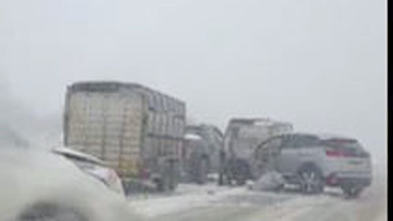 There were several collisions on the Glenshane Pass in Co Derry yesterday during heavy snow 