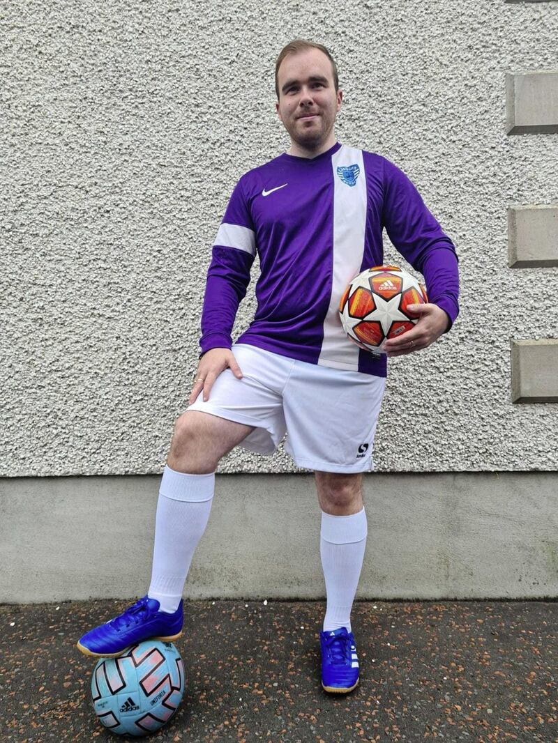 Michael Mullan is a member of the Lisburn Rovers visually impaired football team 