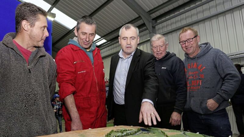 Dalradian Gold official Brian Kelly (centre) pictured at a recent consultation event 