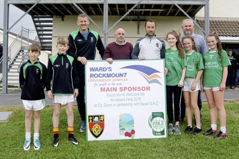 Saval is one of the host clubs of Feile Peile this weekend and would like to thank main sponsor Ward&rsquo;s Spar, Rockmount. Sponsor Martin Ward is pictured with club officer Gavin Quinn, Mark McAvoy (boys&rsquo; mentor), Jimmy McAloon (girls&rsquo; mentor) and members of the Feile panels 
